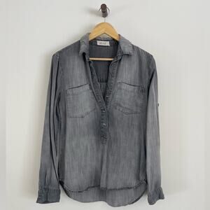 Bella Dahl - Tencel Super Soft Washed Out Gray Long Sleeve Button-Up Shirt